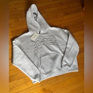 Bo + Tee Acid Wash Oversized Hoodie in Heather Grey